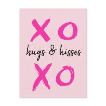 Hugs & Kisses, XOXO, Pink