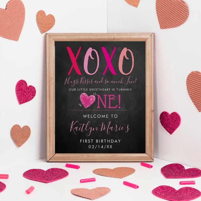 Hugs & Kisses (XOXO) Valentinstag 1. Geburtstag Poster (Von Creator hochgeladen)