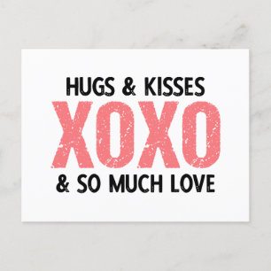 Hugs & Kisses XOXO Valentinstag Postkarte