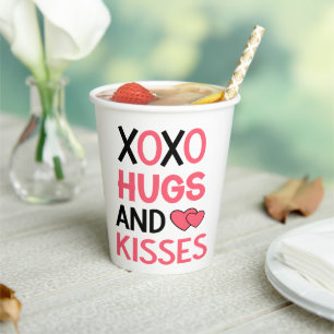 Hugs Kisses XOXO Wedding Party Brautparty Pappbecher