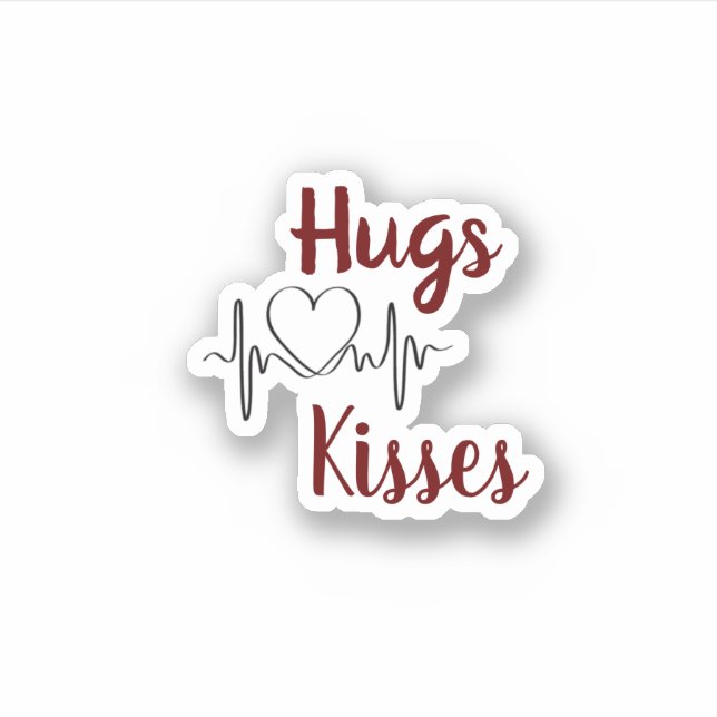 Hugs & Küsse mit Valentiner Sticker (Vorderseite)