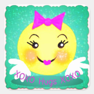 Hugs Quadratischer Aufkleber