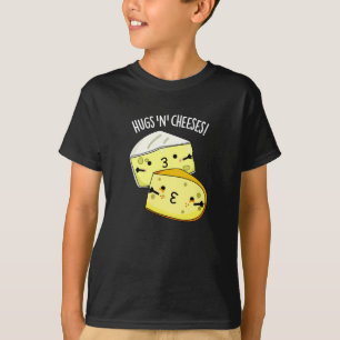 Hugs und Käse Funny Cheese Pun Dark BG T-Shirt