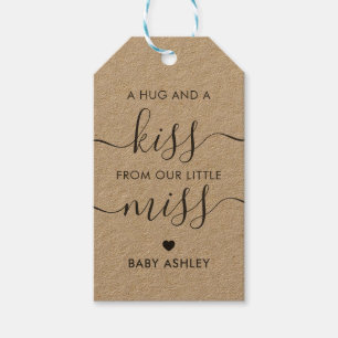 Hugs und Kiss von unserer kleinen Miss, Babydusche Geschenkanhänger