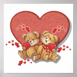 Hugs und Kisses Bears Poster