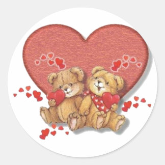 Hugs und Kisses Bears Runder Aufkleber