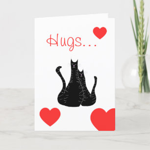 Hugs und Kisses Black Cats Valentinstag Feiertagskarte