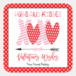 Hugs und Kisses Kids Valentines Stickers