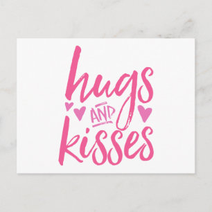Hugs und Kisses mit Herz Postkarte