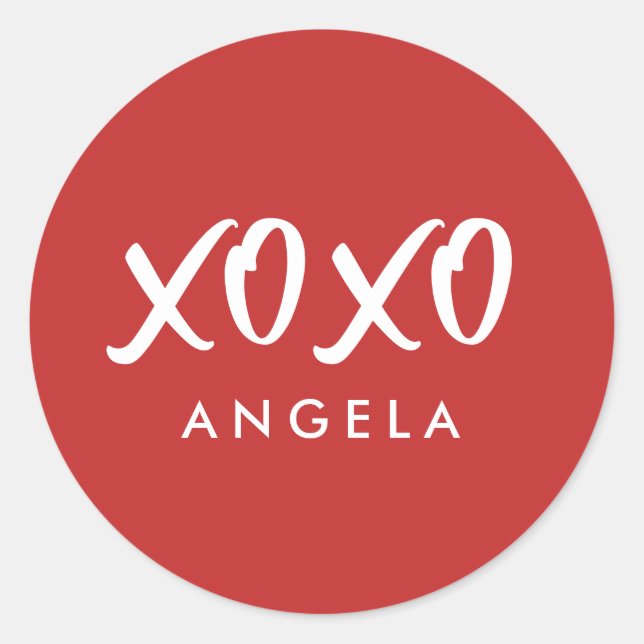 Hugs und Kisses Personalisiert Runder Aufkleber (Vorderseite)