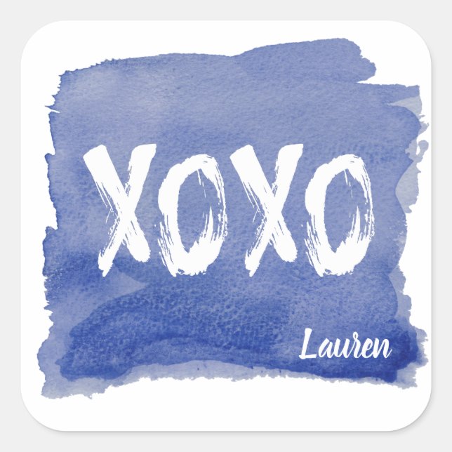 Hugs und Kisses | Personalisierter Aufkleber (Vorderseite)