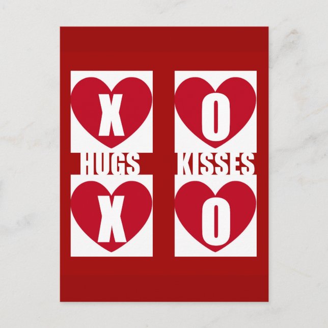 Hugs und Kisses Postkarte (Vorderseite)