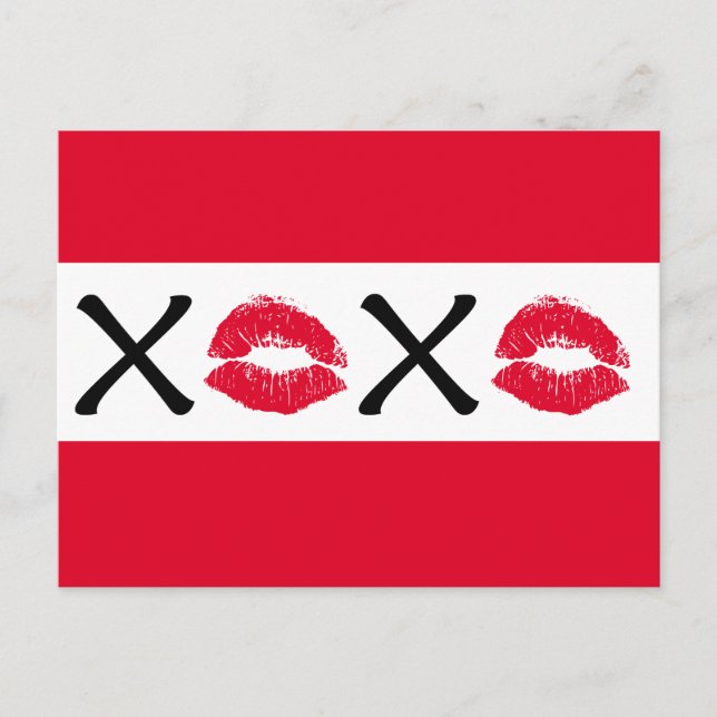 Hugs und Kisses Postkarte (Vorderseite)