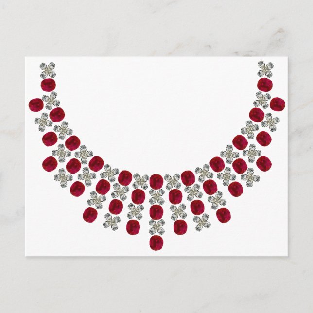 Hugs und Kisses Ruby Necklace Postkarte (Vorderseite)