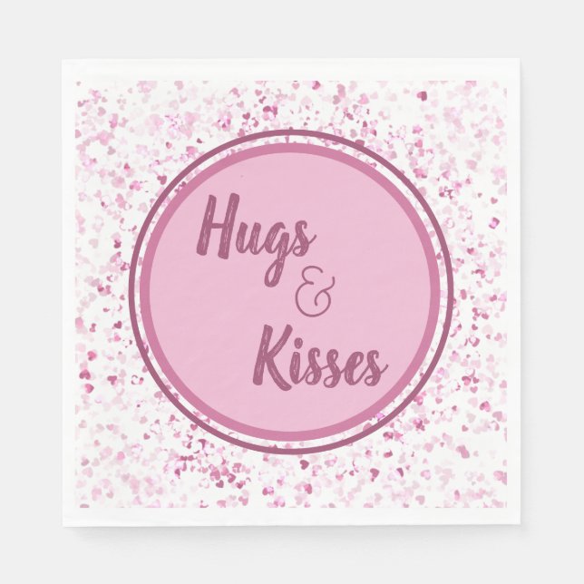 Hugs und Kisses Serviette (Vorderseite)
