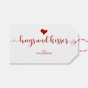 Hugs und Kisses Valentine's Day Gift Tags Geschenkanhänger