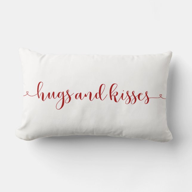 Hugs und Kisses Valentine's Day Throw Kissen (Vorderseite)