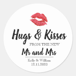 Hugs und Kisses von den neuen Mr. und Mrs. Sticker