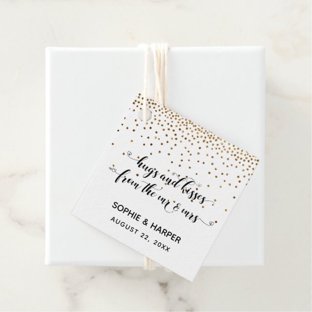 Hugs und Kisses von Herrn & Frau Hearts Confetti Geschenkanhänger (Beispiel)