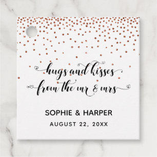 Hugs und Kisses von Mr. & Mrs. Hearts on Copper Geschenkanhänger