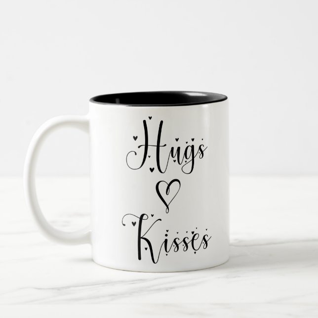 Hugs und Kisses Zweifarbige Tasse (Links)