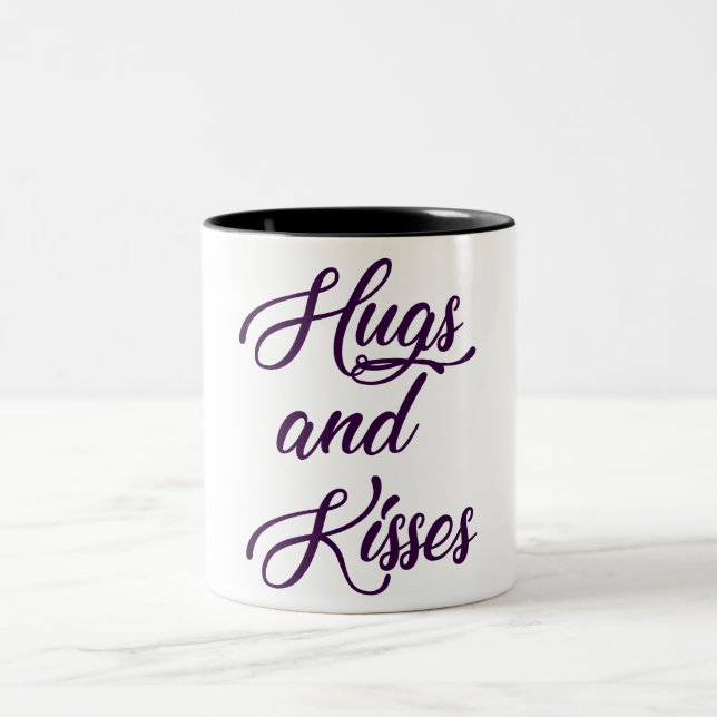 Hugs und Kisses Zweifarbige Tasse (Mittel)
