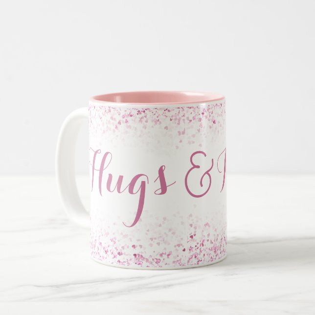 Hugs und Kisses Zweifarbige Tasse (Vorderseite Links)