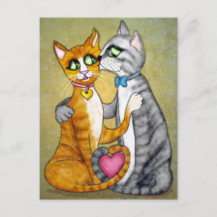 Hugs und Küsse für Liebste Postkarte