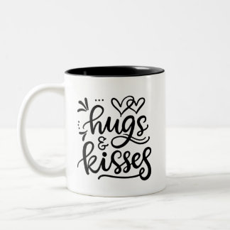 Hugs und Küsse  Zweifarbige Tasse