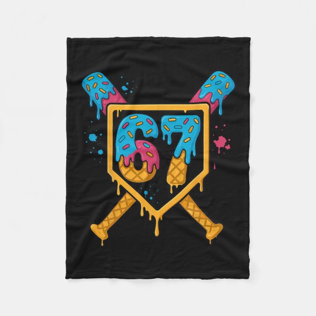 Hugvyn 67 Verkaufe Eis Drip Six Seven Genz Alpha Fleecedecke (Vorderseite)