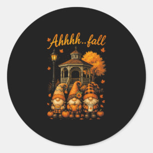 Hugvyn Ahhhh... Herbstsaison Kürbis-Gnom Herbst Th Runder Aufkleber