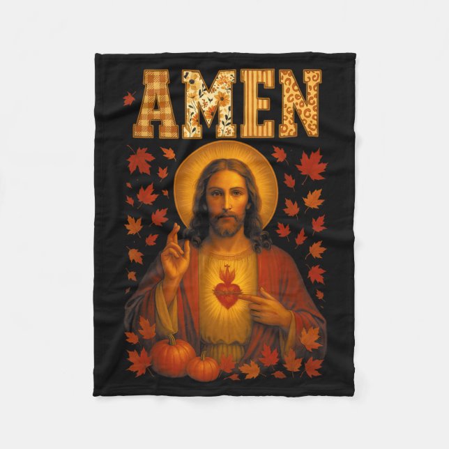 Hugvyn Amen Fall Jesus Christliche Bibelverse Als Fleecedecke (Vorderseite)