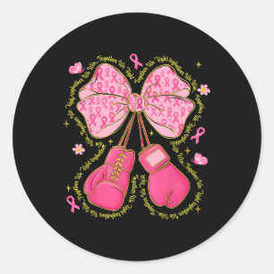 Hugvyn Breast Cancer Pink Boxing Gloves Survivor P Runder Aufkleber