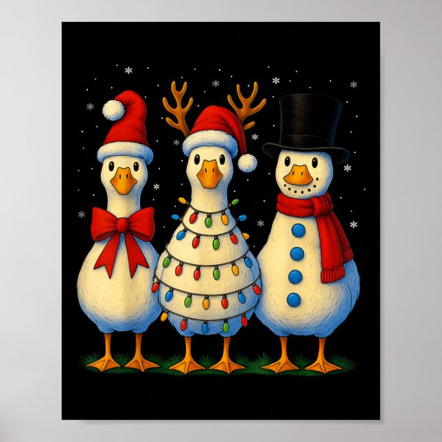 Hugvyn Christmas_ Funny Santa Goose Albern Meran G Poster (Vorne)