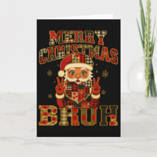 Hugvyn Christmas Santa Claus Patchwork Merry Chris Karte