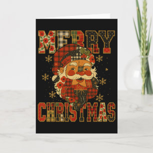 Hugvyn Christmas Santa Claus Patchwork Merry Chris Karte