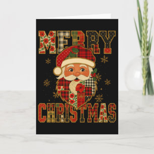 Hugvyn Christmas Santa Claus Patchwork Merry Chris Karte
