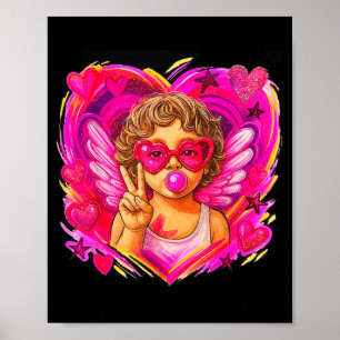 Hugvyn Cupid Herz Valentinstag Xoxo Preppy Pinsel Poster