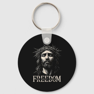 Hugvyn Freiheit Jesus Christliches Gesicht Krone G Schlüsselanhänger