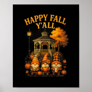 Hugvyn Froher Herbst euch alle Gnom Kürbis Herbst Poster
