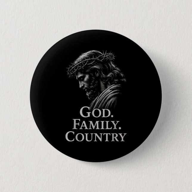 Hugvyn God Family Country Jesus Christian Faith Mi Button (Vorderseite)