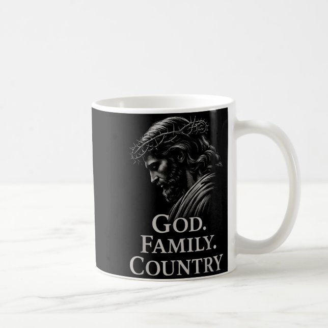 Hugvyn God Family Country Jesus Christian Faith Mi Kaffeetasse (Rechts)