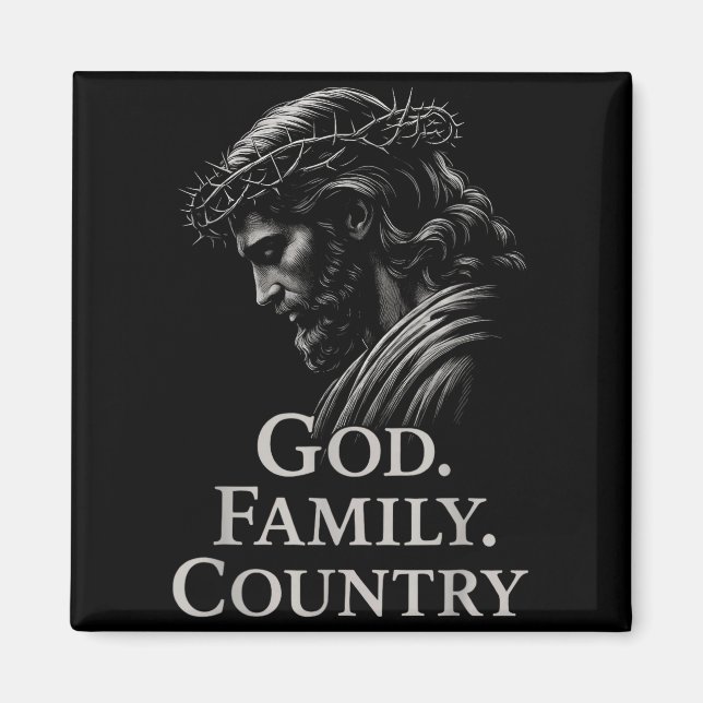 Hugvyn God Family Country Jesus Christian Faith Mi Magnet (Vorne)