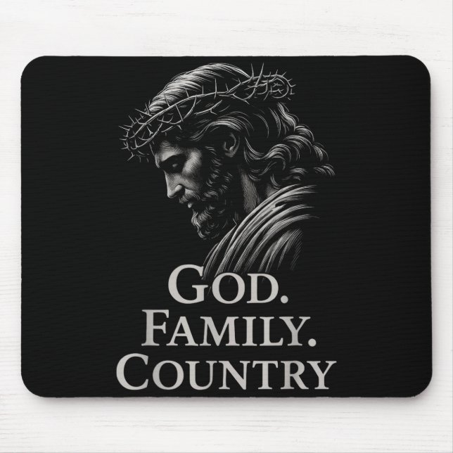 Hugvyn God Family Country Jesus Christian Faith Mi Mousepad (Vorne)