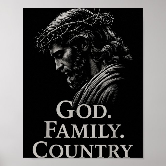 Hugvyn God Family Country Jesus Christian Faith Mi Poster (Vorne)