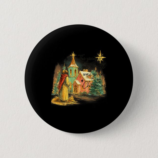 Hugvyn Greatest Gift Of All Religious Christmas Na Button (Vorderseite)