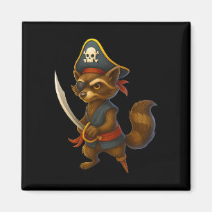 Hugvyn Halloween Pirate Raccoon Spooky Raccoon Cos Magnet