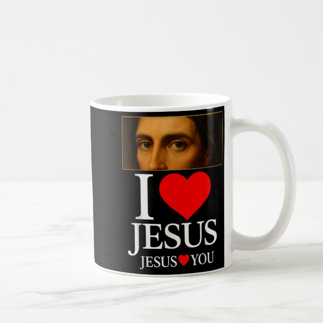 Hugvyn I Love Jesus I Heart Jesus Faith American C Kaffeetasse (Rechts)