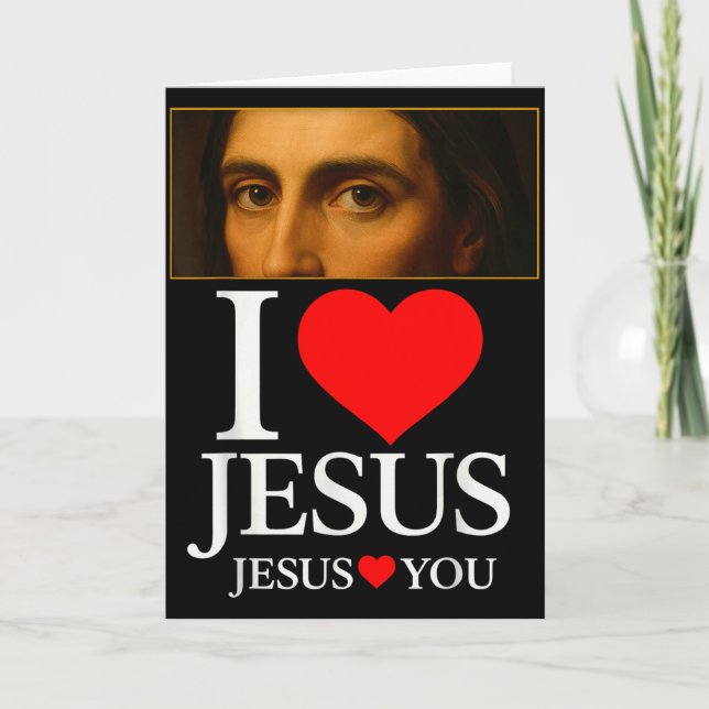 Hugvyn I Love Jesus I Heart Jesus Faith American C Karte (Vorderseite)