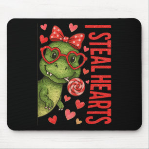 Hugvyn I Steal Hearts Boys T Rex Valentine Dinosau Mousepad